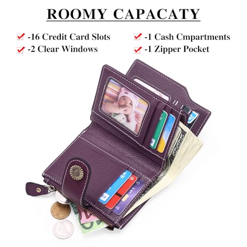 FALAN MULE Small Wallet for Women Leather Bifold Compact Small Womens Wallet with RFID Blocking - Image 2