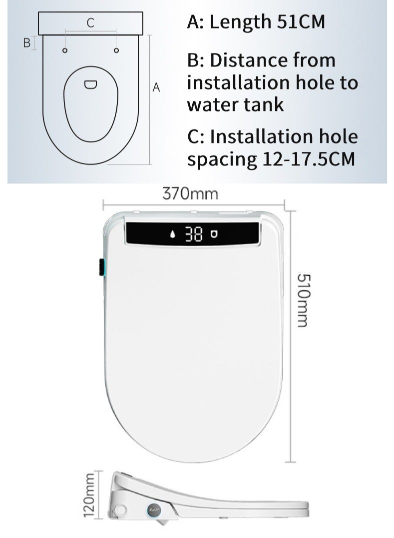 Jourvent Smart Bidet Toilet Seat, Elongated, with Wireless Remote Control, Heated Seat, Unlimited Warm Water, Warm Air Dryer, and LED Nightlight | Self-Cleaning Nozzle & Soft-Closing Lid for Ultimate Hygiene and Comfort in Modern Bathrooms - Image 3