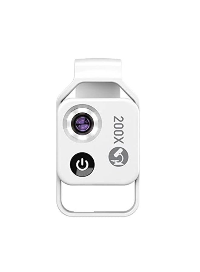 Microscopes Equipment 200X Digital Microscope Lens With CPL Mobile LED Light Guide Micro Pocket Macro Lenses(White with CPL) - Image 1
