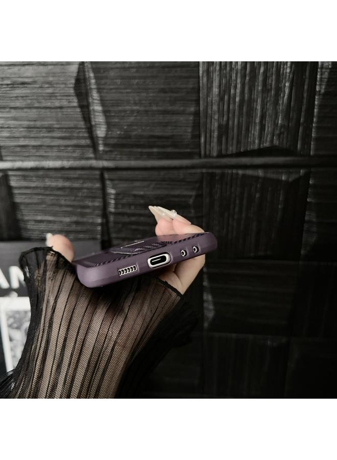 S-TOP Case For Samsung Galaxy Z Flip4 5G Carbon Fiber Foldable Leather Phone Case with Stand - Image 4