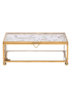 Lucy Jewellery Box, Clear & Gold - 15x5.5 cm