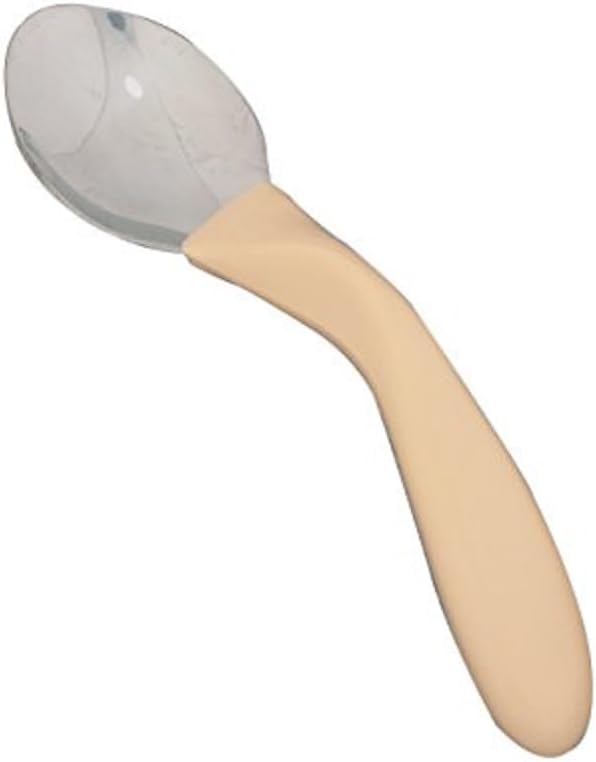 Homecraft Angled Caring Cutlery Arthritis Aids For Weak Grip Easy Grip Eating Utensils for Elderly or Disabled Right Handed Spoon Ivory 1 count