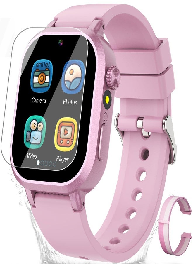 Melontti Waterproof Smart Watch for Kids Girls Ages 5-12 with 39 Games, HD Camera, Video, Music, Habit Tracking, Alarm, Pedometer, Kids Smart Watch Chrismars Birthday Gift for Girls Age 5 6 7 8(Pink) - Image 1
