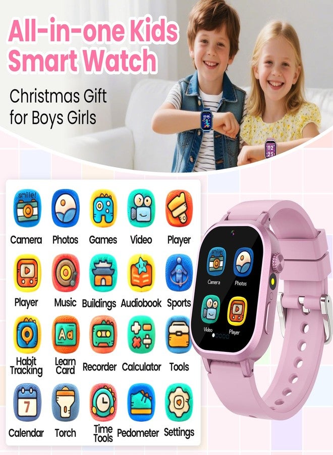 Melontti Waterproof Smart Watch for Kids Girls Ages 5-12 with 39 Games, HD Camera, Video, Music, Habit Tracking, Alarm, Pedometer, Kids Smart Watch Chrismars Birthday Gift for Girls Age 5 6 7 8(Pink) - Image 2