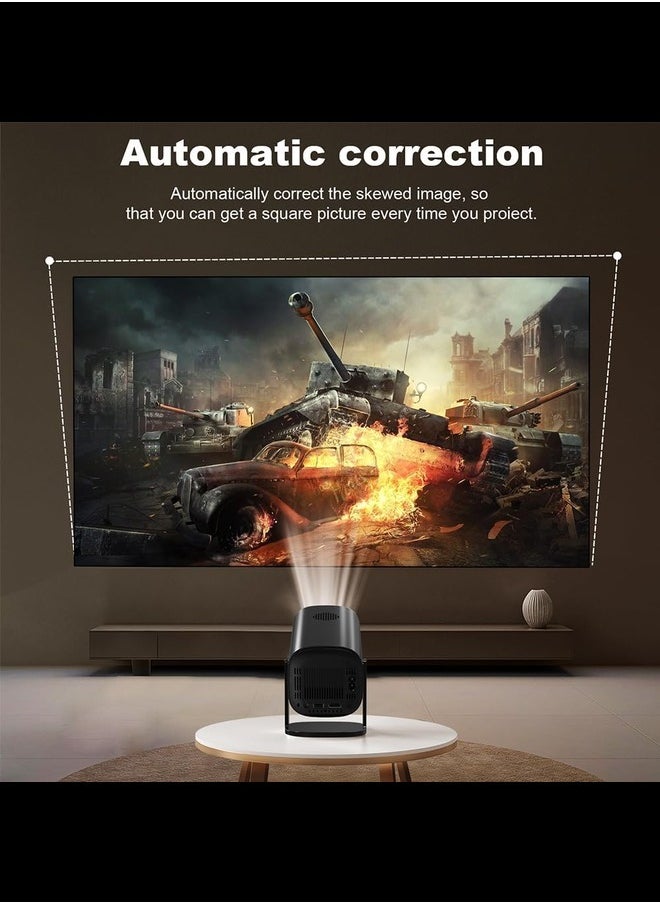 Generic - Mini Projector 4K 720P Portable Projector with WiFi and Bluetooth Android 11.0 Smart Projector Auto Keystone 180°Rotatable Outdoor Movie Projector Compatible with Phone - Image 1