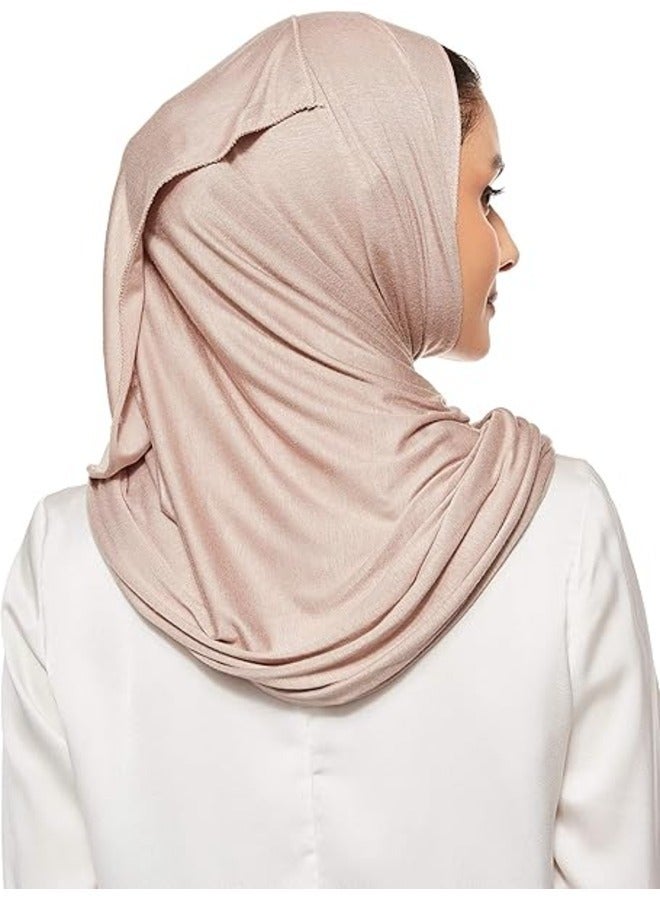 Jersey Stretch Shailah Hijab – Soft Muslim Islamic Arab Scarf, Headscarf Abaya Shawl, Color: Cloudy Grey - Image 2