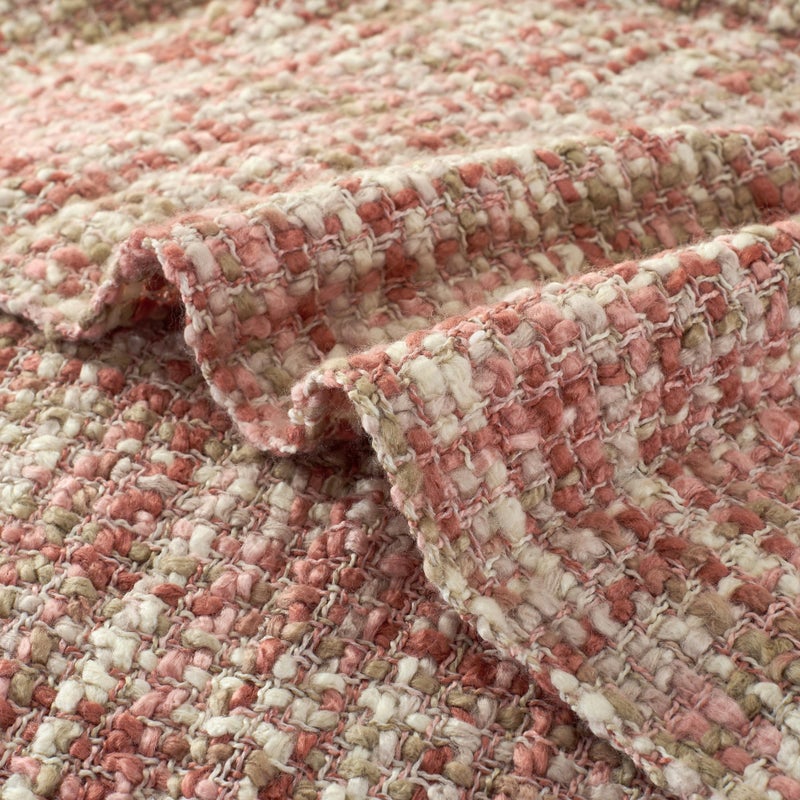 GINAMUSE Multi-Color Light Pink Cable Woven Throw Blanket for Couch,50"X60" Boho Style Textured Blankets for Home Decor,Super Soft Warm Cozy Chunky Blanket with Decorative Tassels for Bed - Image 3