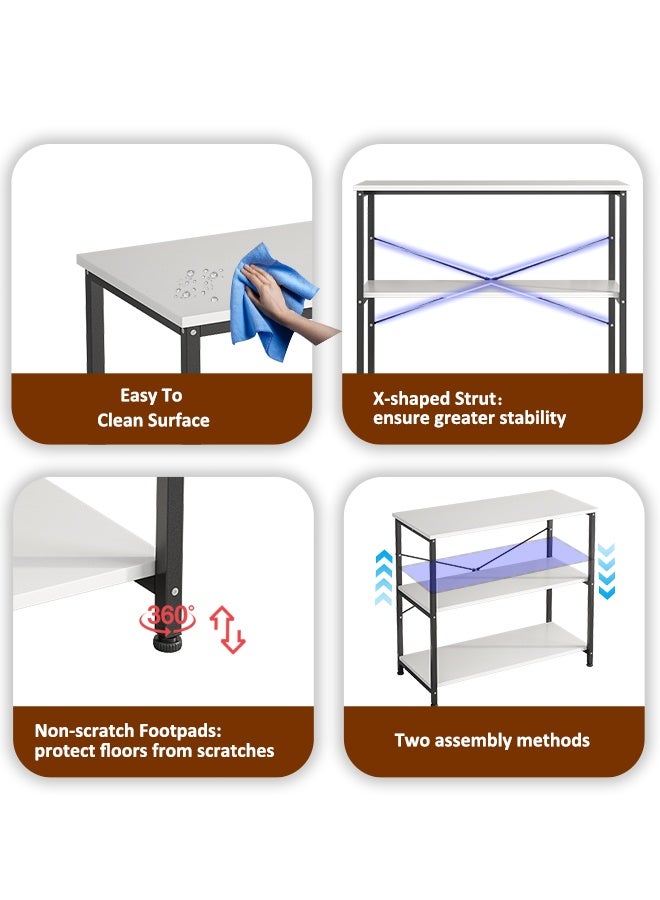 Zanotta Console Table Entrance Table Reception Table 3 Tier Small Entryway Side Table Sofa Table with Storage Shelf for Couch Hallway Entrance Living Room 80*36*83cm - Image 5