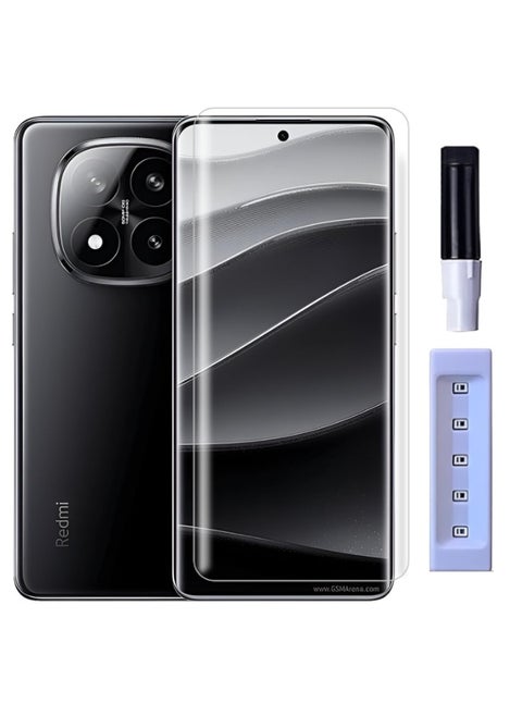 Screen Protector Full HD Quality UV Tempered Glass Edge to Edge For Xiaomi Redmi Note 14 Pro Plus 5G Screen Coverage with Easy Installation Kit (Transparent)