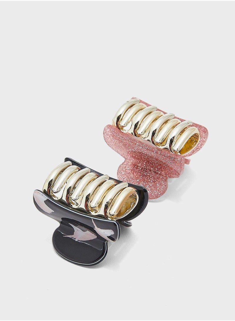 Claires Kids 2 Pack Glitter Hair Claw  - Image 3