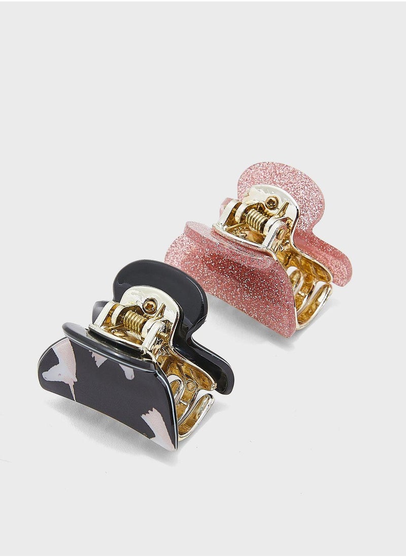 Claires Kids 2 Pack Glitter Hair Claw  - Image 2