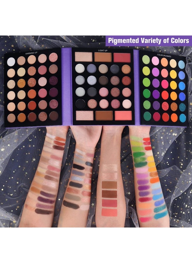 Ucanbe Eyeshadow Palette With 15Pcs Brushes Makeup Set Pigmented 86 Colors Make Up Palettes Sets Matte Shimmer Glitter Eye Shadow Pallet Highlighters Contour Blush Powder Brush Beauty Kit  - Image 3