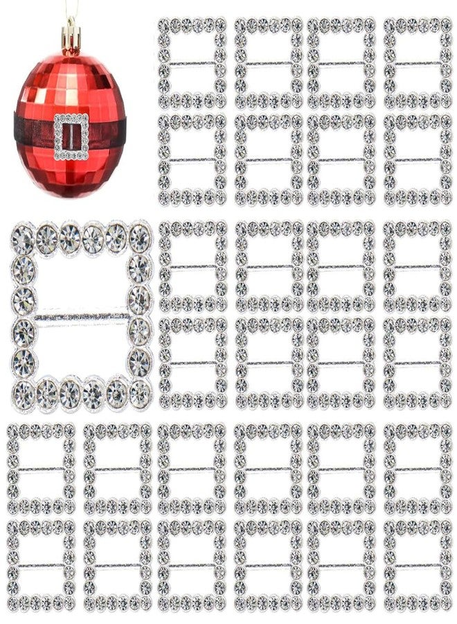 أوير AUEAR، عبوة من 50 قطعة من مشابك شرائط مرصعة بأحجار الراين المربعة مقاس 15 مم، مثالية لتزيين حفلات الزفاف وتغليف الهدايا (فضي). - Image 1