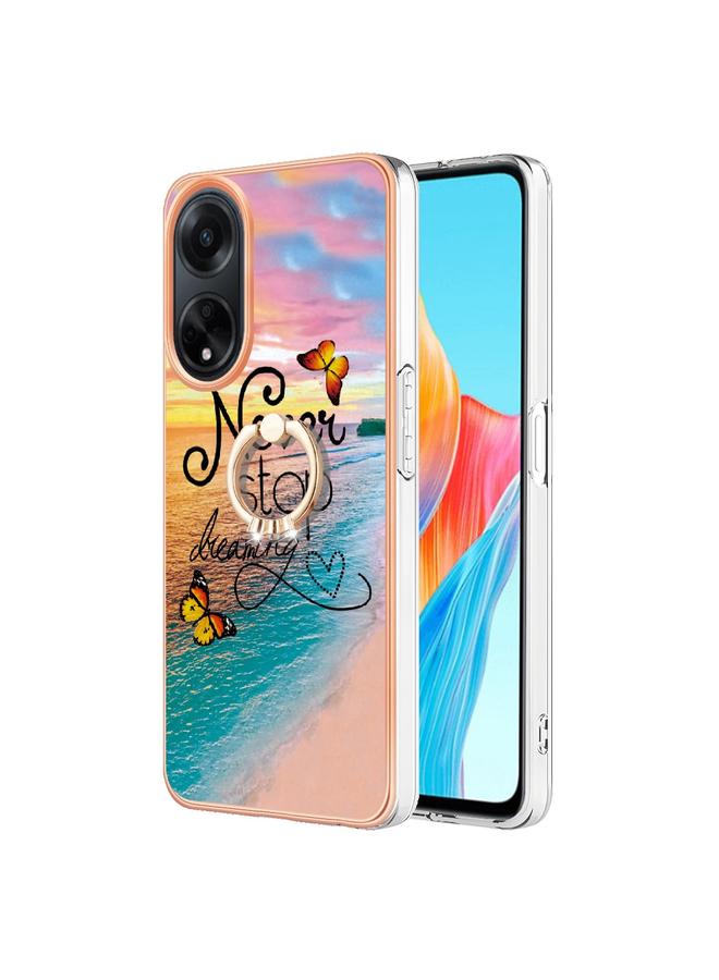 S-TOP Case For OPPO A98 Electroplating IMD TPU Phone Case with Ring - Image 1