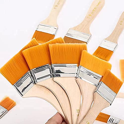 8Bit 8Bit Artistic Premium Painting Flat Brushes Set of 12 Soft Nylon Hair Acrylic Paint Brush for Acrylic | Watercolour | Gouache | Oil Canvas Painting (Set of 12) - Image 2