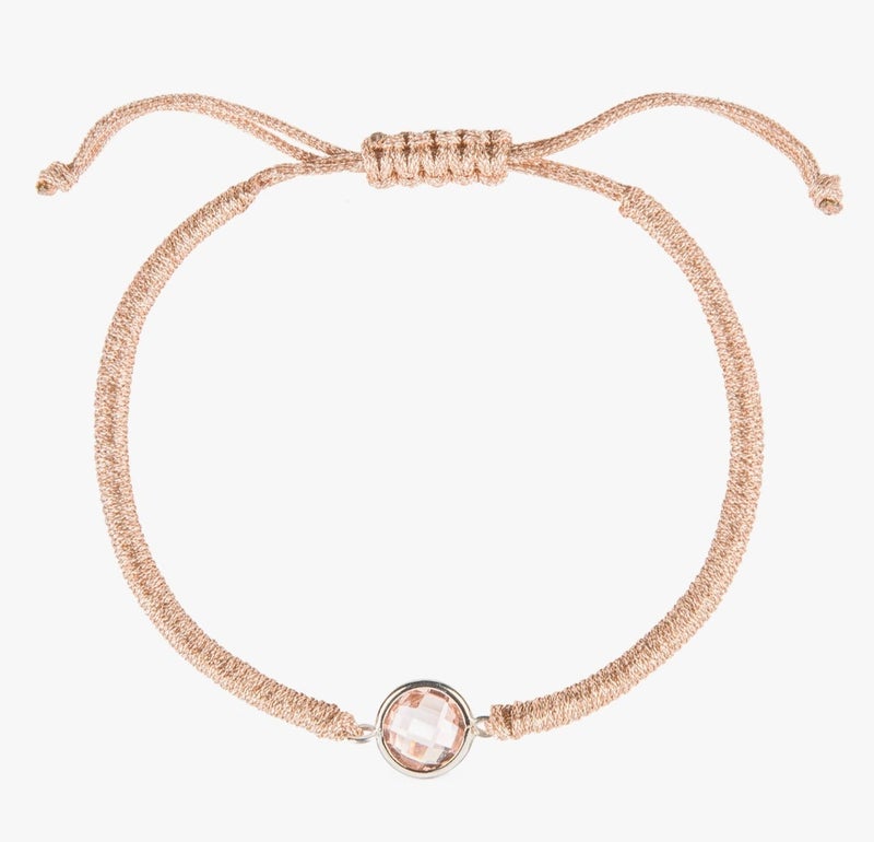 Minza “Pink Quartz” Women’s Silver Bracelet, Sterling Silver 925 & Pink Quartz Stone, Handmade Adjustable Cord Bracelet, Jewelry for Casual & Special Occasion. - Image 3