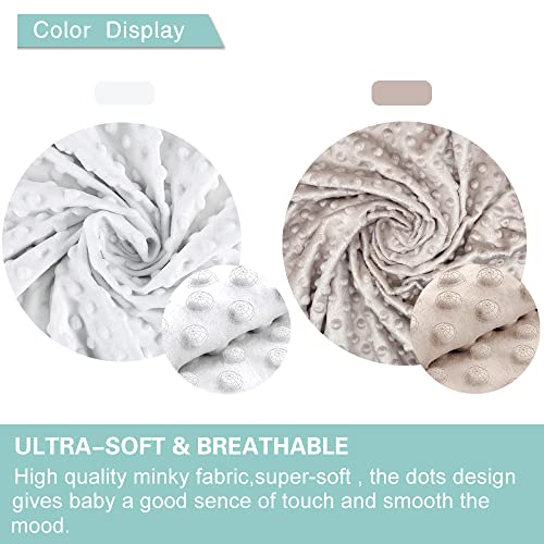 Owlowla Bassinet Sheet Set,Ultra Soft Minky Cradle Sheets Universal Fitted Bassinet Pad/Mattress for Baby Boys Girls(Ivory/Khaki) - Image 2