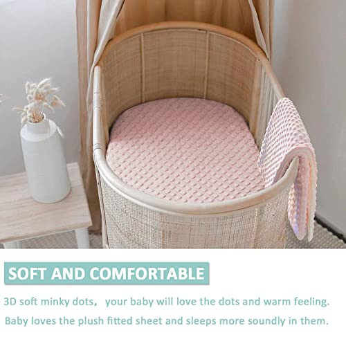 Owlowla Bassinet Sheet Set,Ultra Soft Minky Cradle Sheets Universal Fitted Bassinet Pad/Mattress for Baby Boys Girls(Ivory/Khaki) - Image 5