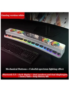 SOAIY Wireless HiFi Speaker Computer Game Subwoofer Bluetooth Speaker 3600mAh Sound Bar Stereo Music Player Clock 3D Stereo Bass Surround Sound Box 3.5mm Audio Input for PC Laptop  - Image 1