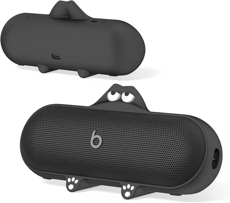 واكانك غطاء واقي لطيف لمكبر الصوت اللاسلكي، متوافق مع Beats Pill، غطاء واقي ضد الخدوش (أسود) - Image 1