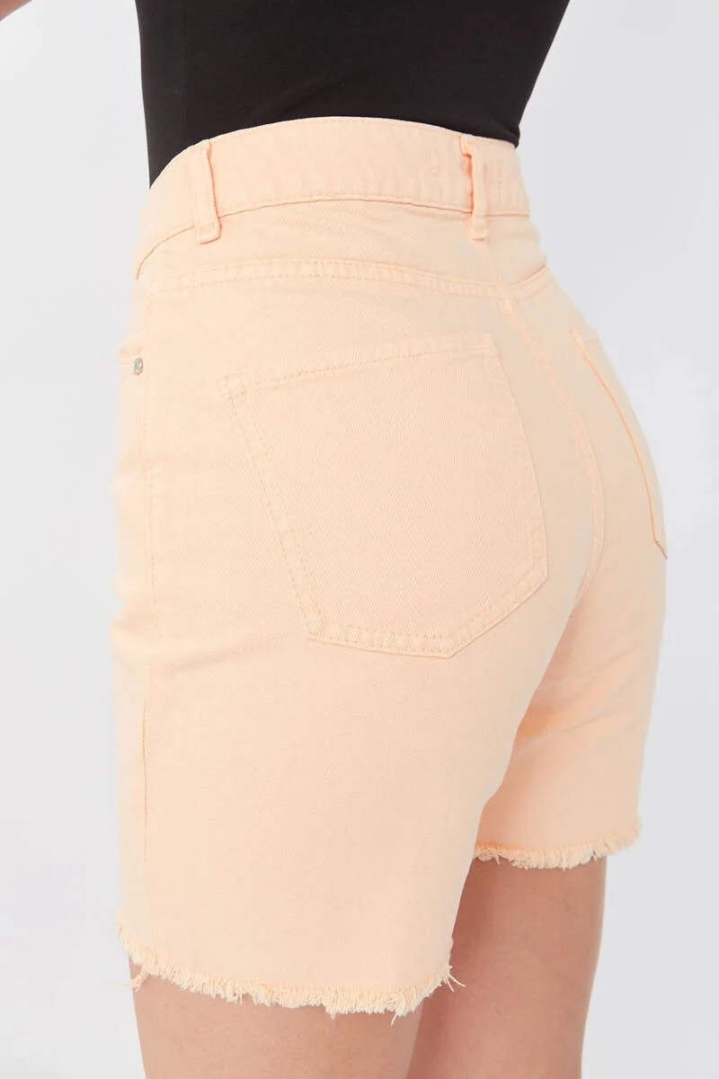 Banny Jeans Women's Basic Cut Out Jean Shorts Salmon