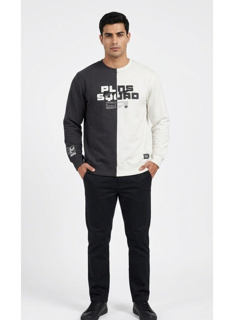 polinesia Men's Two-Tone Streetwear Sweatshirt – Now or Never Urban Crewneck - Image 3