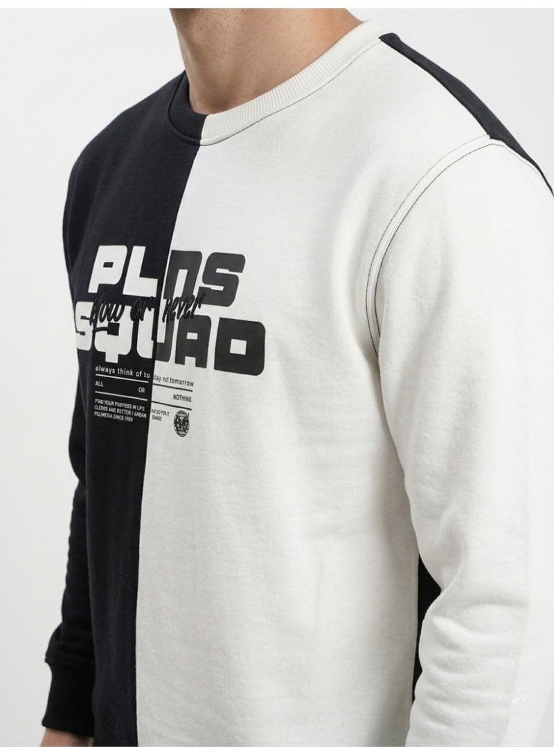 polinesia Men's Two-Tone Streetwear Sweatshirt – Now or Never Urban Crewneck - Image 2