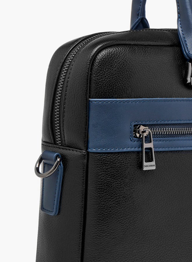 دوتشيني حقيبة لاب توب بألواح وحزام قابل للفصل وإغلاق بسحاب - Image 5