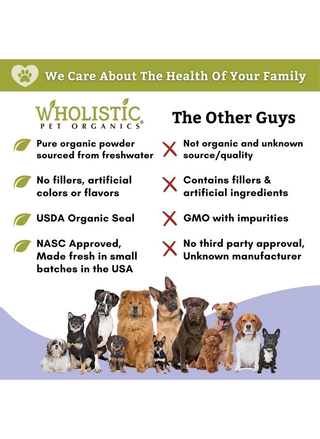 Wholistic Pet Organics Spirulina Powder Organic For Dogs Super Greens Powder Seasonal Allergy Support Supplement Dog Multivitamin Usda Certified Immune Support Vitamins Antioxidants And Minerals  - Image 5