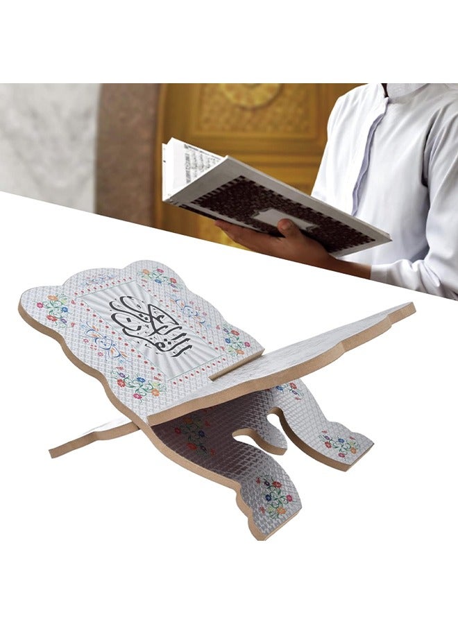 Premium Wooden Quran Stand Scratch Resistant & Durable Quran Holder Islamic Style Prayer Book Stand with Carved Design Portable Detachable Ramadan Reading Shelf for Holiday Gifts, Family Worship - Image 1