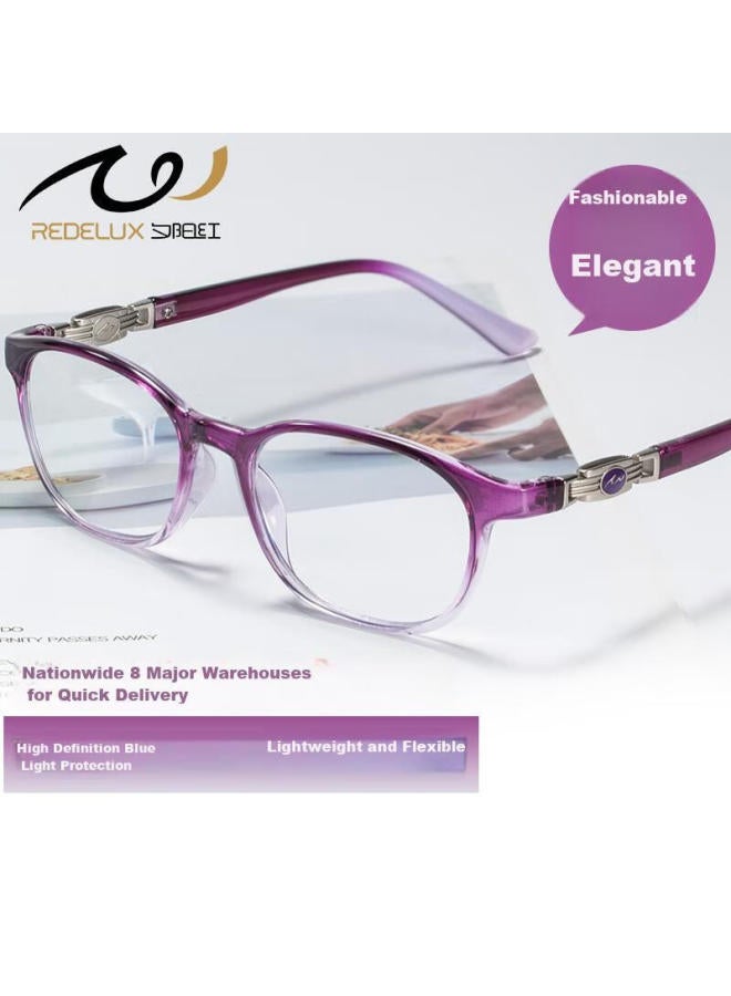 Sunset Red Blue Light Blocking Reading Gl For Women, Fashionable High Definition Presbyopic Gl E140y +2.00 - Image 2