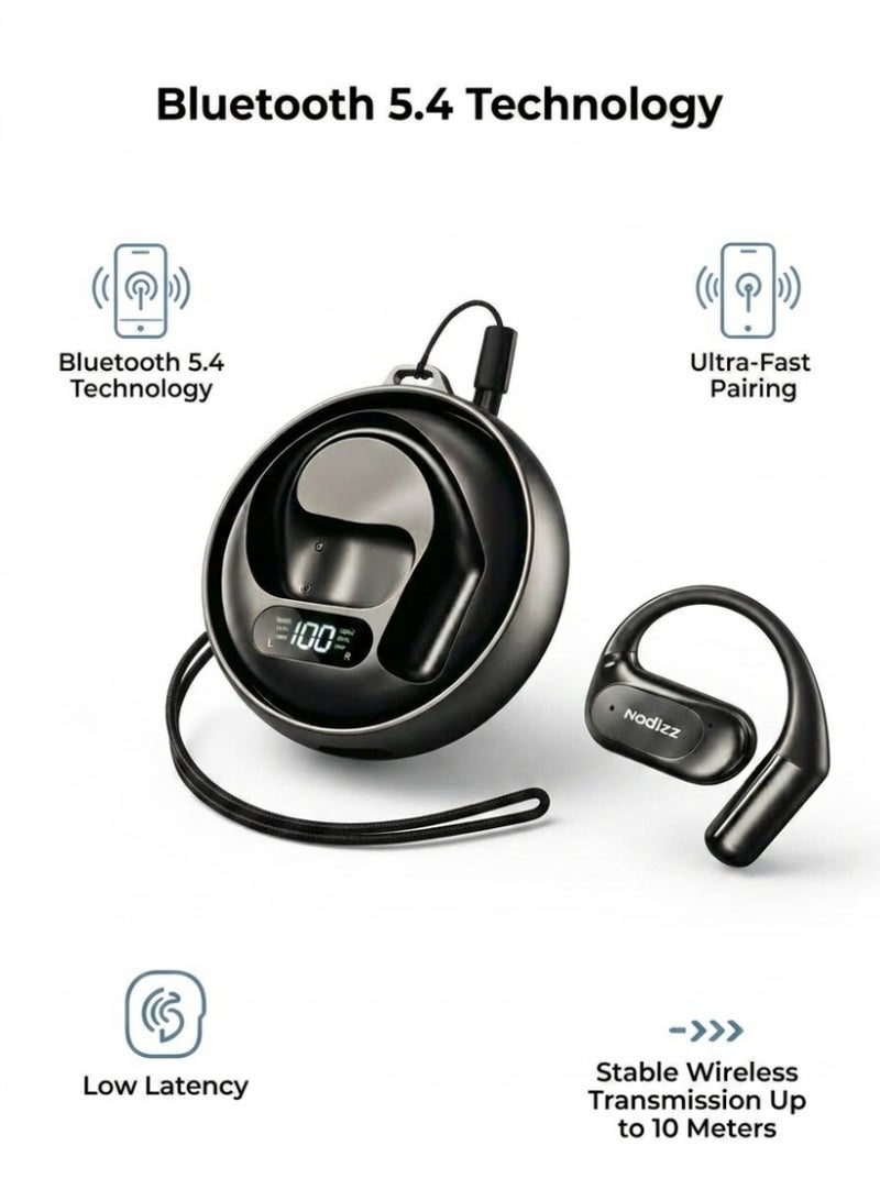 Bluetooth 5.4 Open Ear Earbuds, OWS Wireless Headphones, ENC Clear Calls, Touch Control, IPX4 Waterproof, 20H Playtime - Image 3