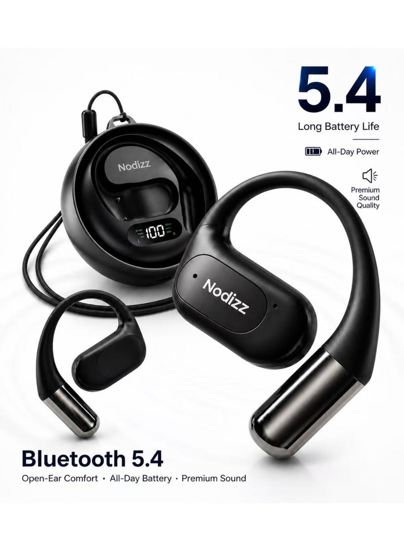 Bluetooth 5.4 Open Ear Earbuds, OWS Wireless Headphones, ENC Clear Calls, Touch Control, IPX4 Waterproof, 20H Playtime - Image 1