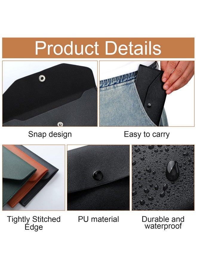Kacctyen 12 Pcs Leather Cash Envelope Wallet Cash Wallet Envelope System PU Leather Money Purse Pouch Bag Reusable Check Budget Envelope Money Envelopes for Women Cash Saving Waterproof Cash Holder - Image 3