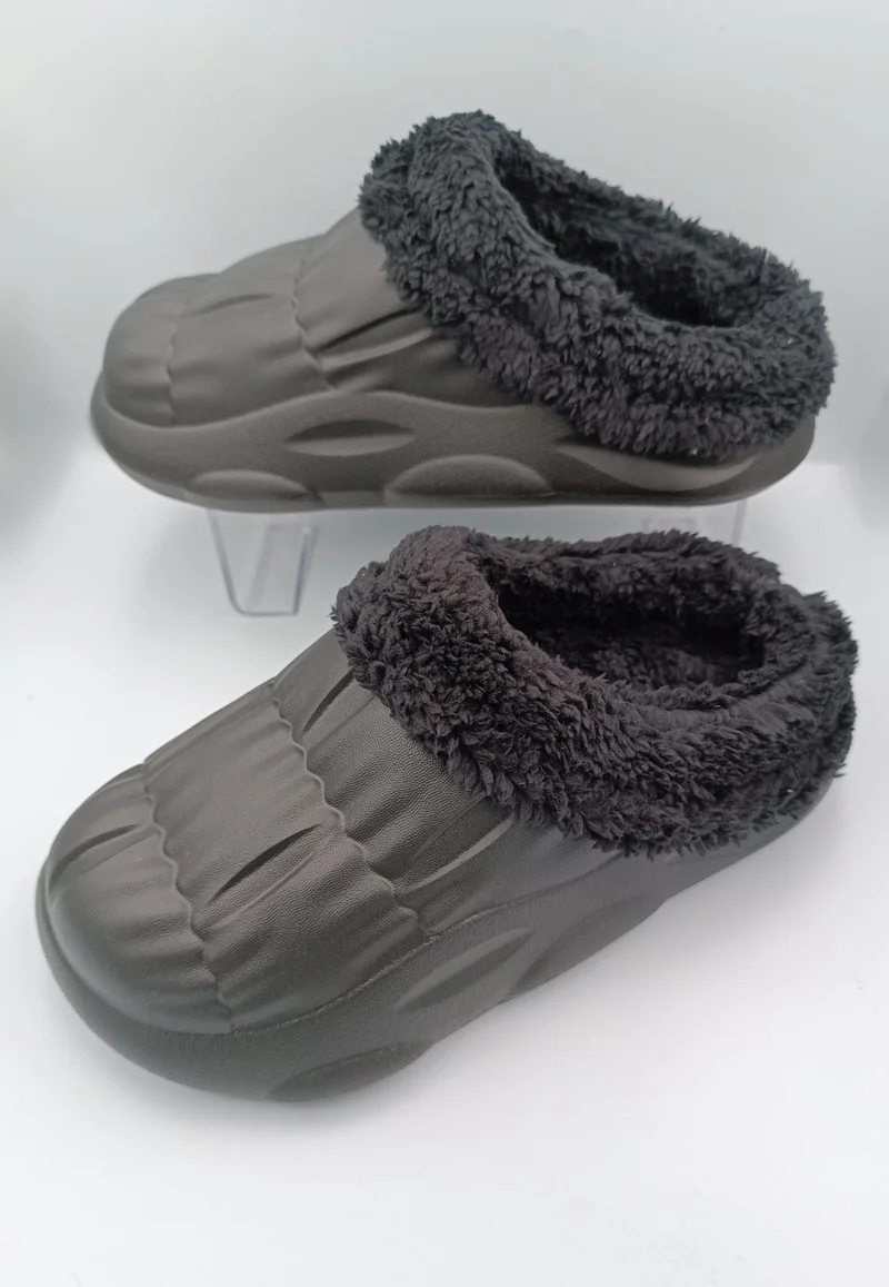 Akınalbella Women's Black Color Non-Slip Sole Plush Eva Slippers