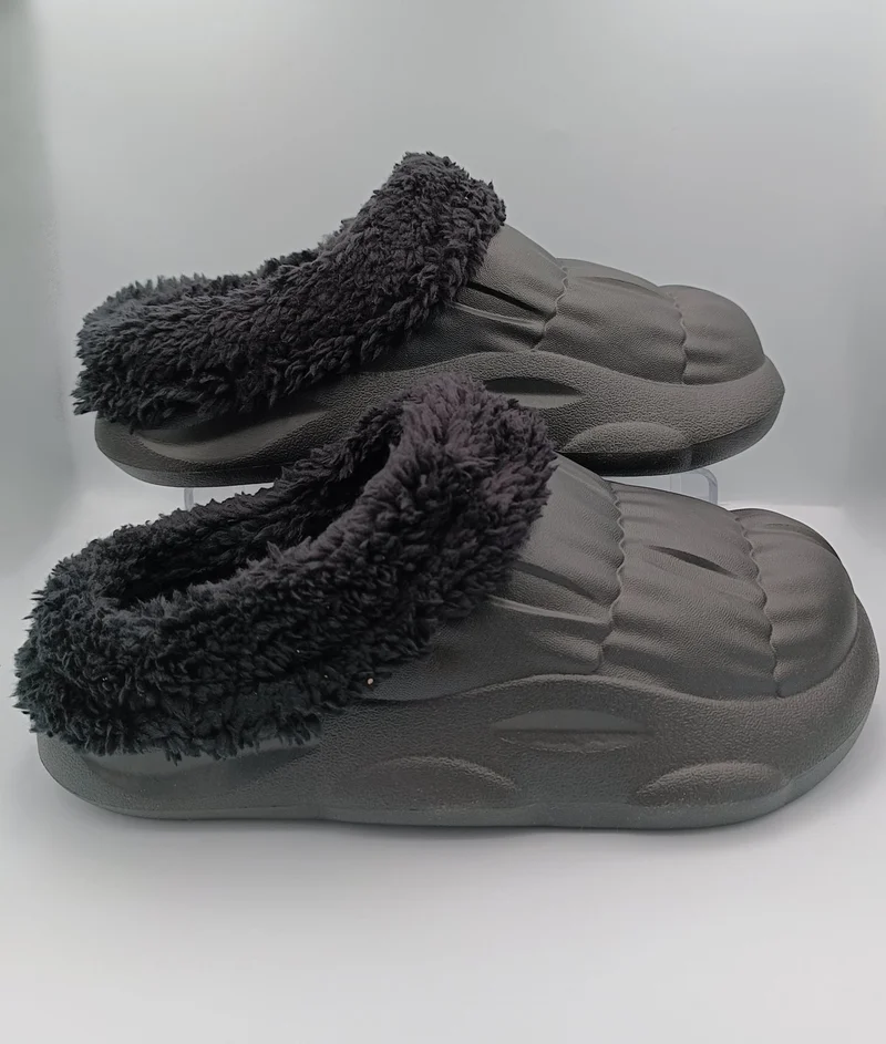 Akınalbella Women's Black Color Non-Slip Sole Plush Eva Slippers
