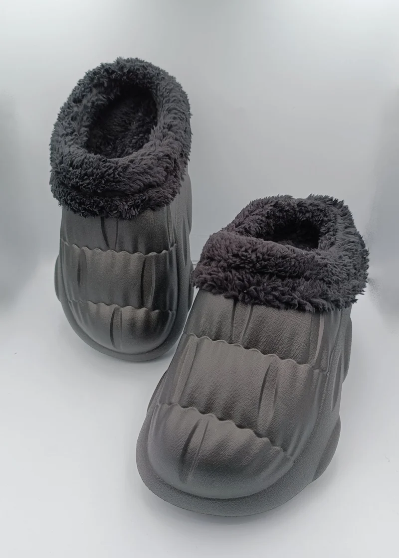 Akınalbella Women's Black Color Non-Slip Sole Plush Eva Slippers