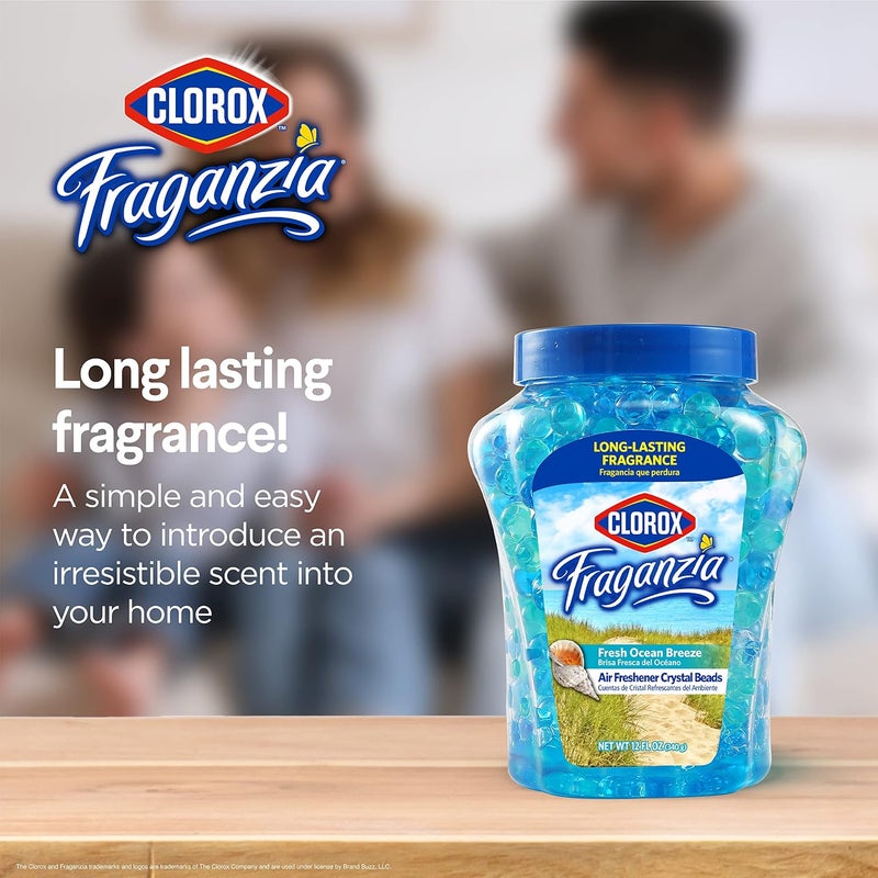Clorox Fraganzia Air Freshener Beads - Fresh Ocean Breeze - 12oz Gel Odor Eliminator for Home, Car, and Office - Image 3