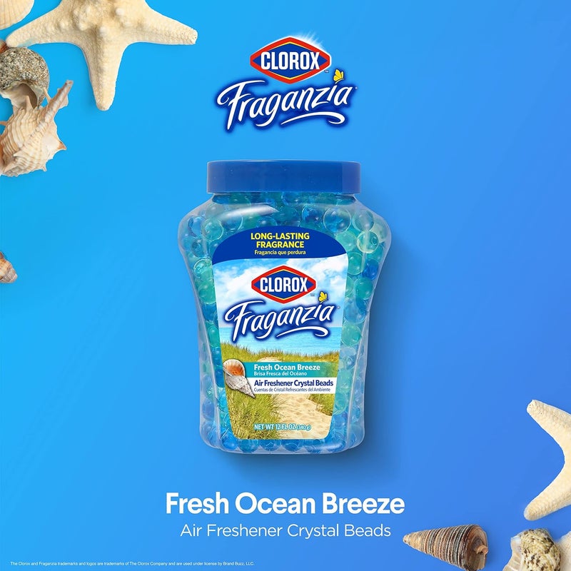 Clorox Fraganzia Air Freshener Beads - Fresh Ocean Breeze - 12oz Gel Odor Eliminator for Home, Car, and Office - Image 2