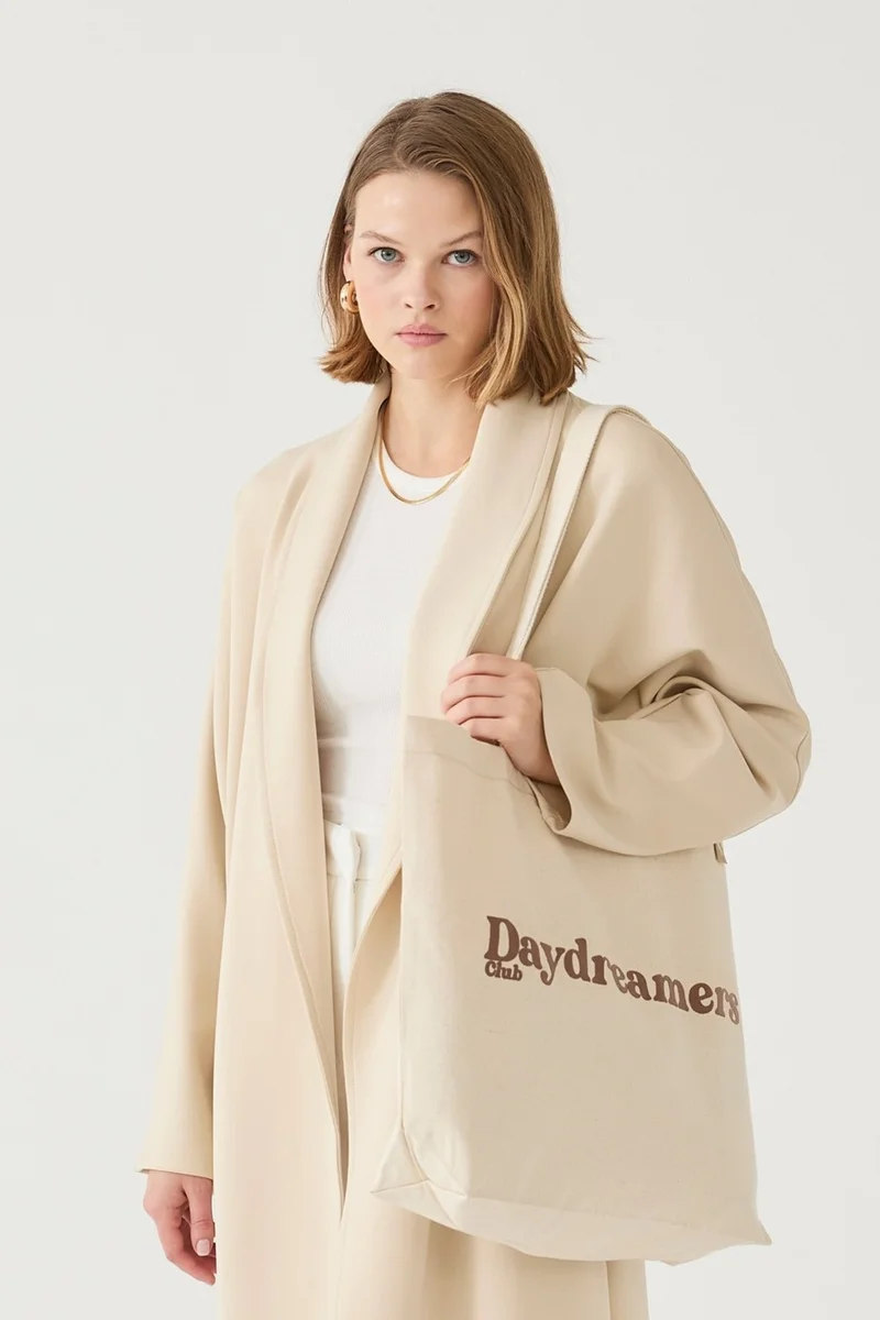 Suud Collection Saud Collection Brown Printed Canvas Bag