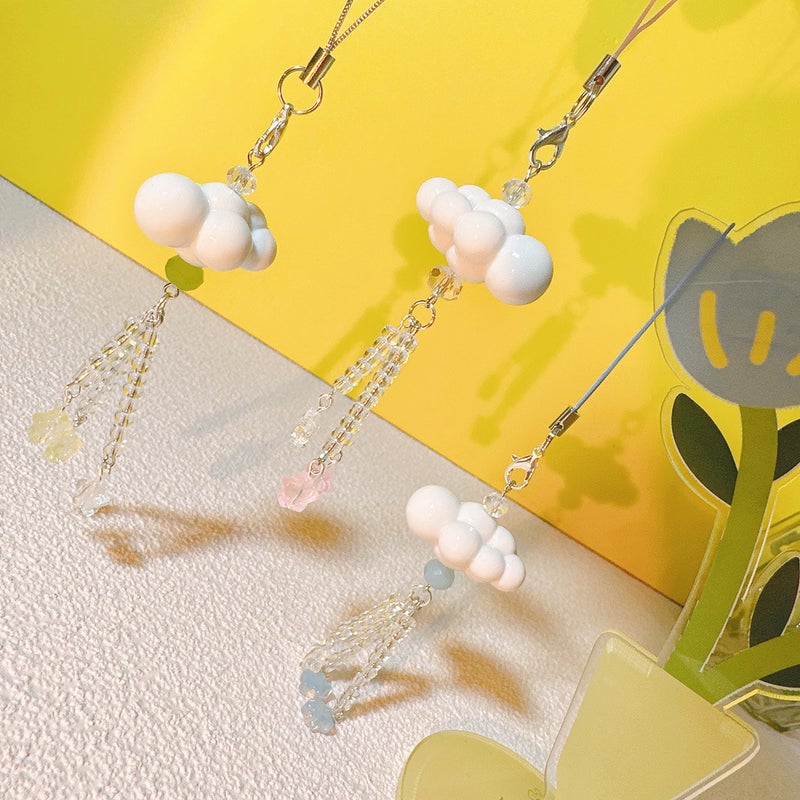 New hot-selling mobile phone chain white cloud small star pendant U disk earphone cover hanging chain mobile phone shell pendant mobile phone pendant - Image 5