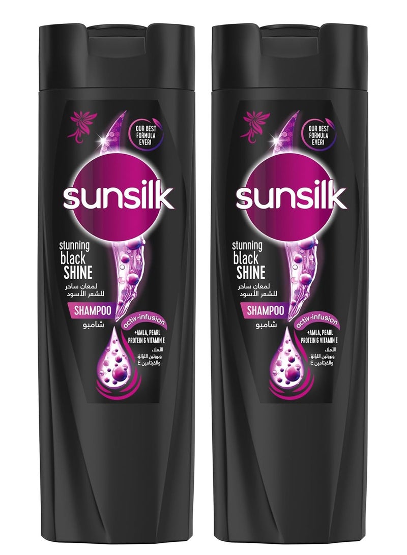 Sunsilk Two Pieces of Stunning Black Shine Shampoo 190 ml - Image 1