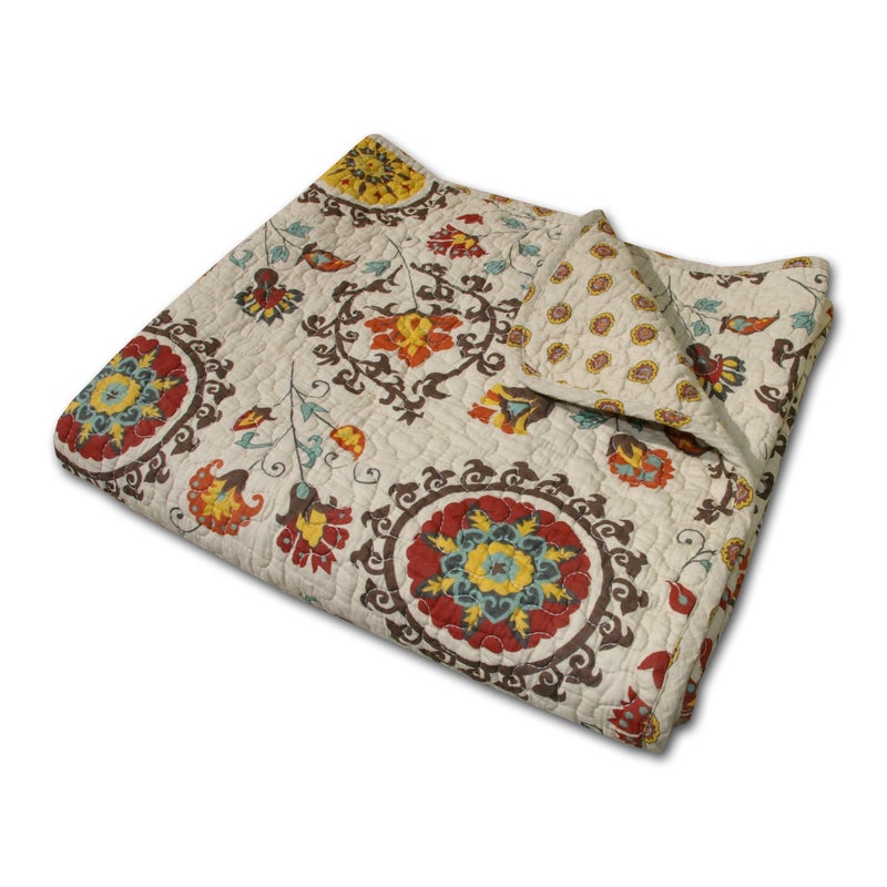 Greenland Home Andorra 100% Cotton Quilted Throw Blanket - Image 3