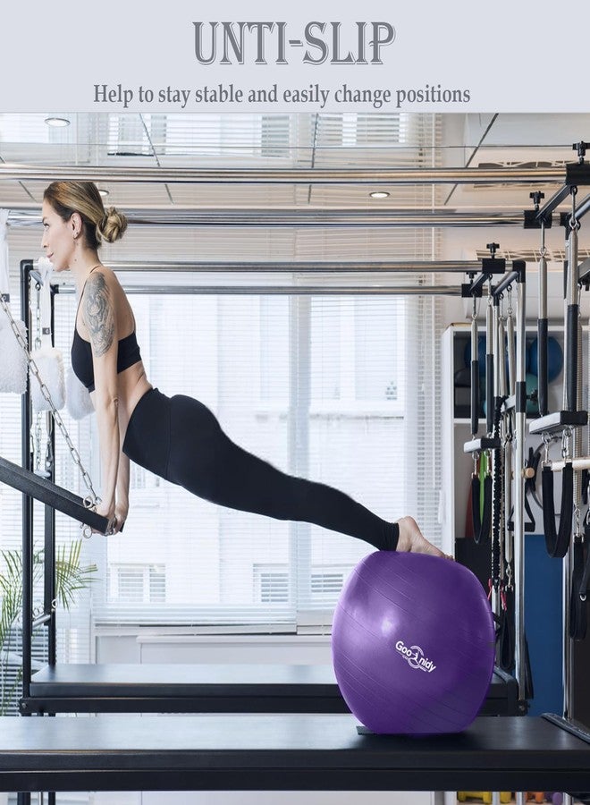 Goonidy Soft Exercise ball, Anti-Burst Yoga Ball Chair Supports 2200lbs, Workout Equipment w/ Pump for Pregnancy Medicine Birthing Physical Therapy Stability Excersing Birth Swiss Fitness Gym Physio Labor Abs - Image 3