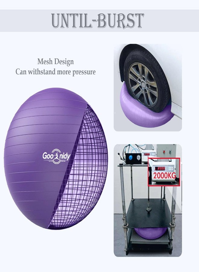Goonidy Soft Exercise ball, Anti-Burst Yoga Ball Chair Supports 2200lbs, Workout Equipment w/ Pump for Pregnancy Medicine Birthing Physical Therapy Stability Excersing Birth Swiss Fitness Gym Physio Labor Abs - Image 2