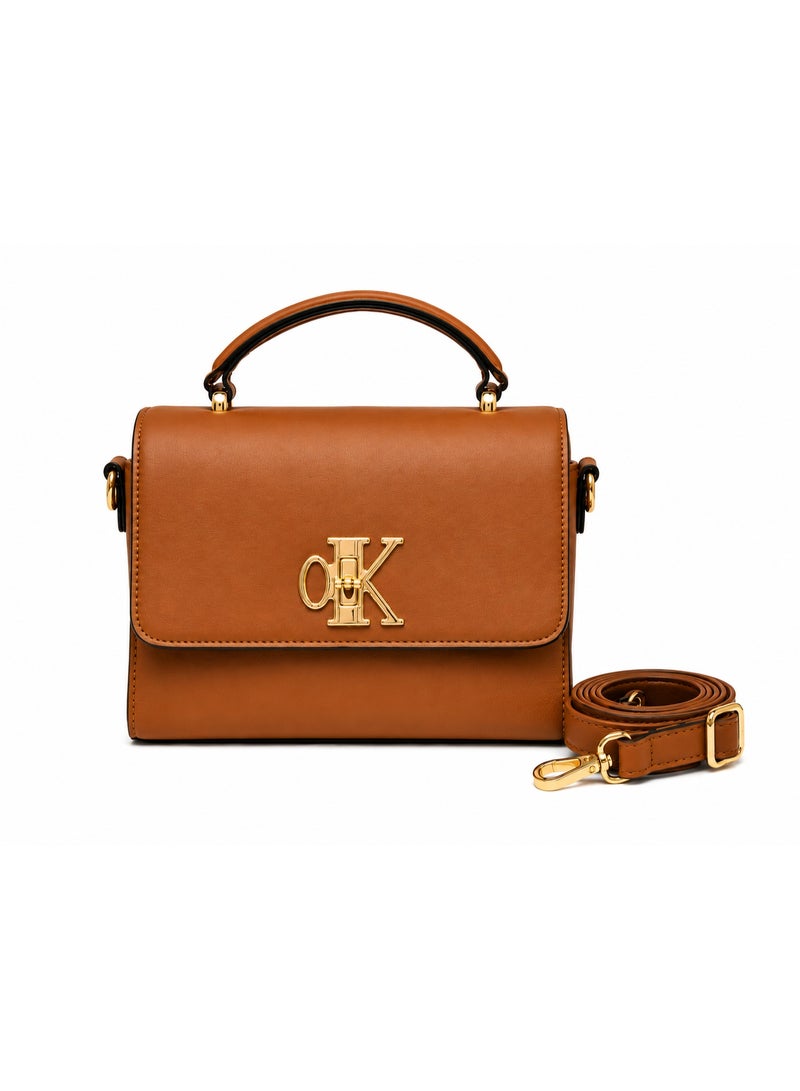 Kanaz "Classic Queen" Women's Handbag – Elegant Crossbody Shoulder Bag with Luxury Gold Hardware & Adjustable Strap, Structured Fashion Purse - Image 1