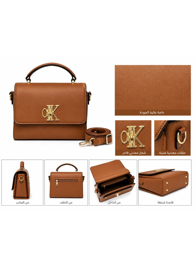 Kanaz "Classic Queen" Women's Handbag – Elegant Crossbody Shoulder Bag with Luxury Gold Hardware & Adjustable Strap, Structured Fashion Purse - Image 3