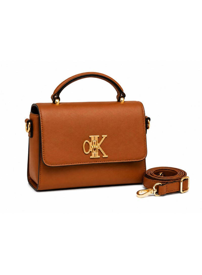 Kanaz "Classic Queen" Women's Handbag – Elegant Crossbody Shoulder Bag with Luxury Gold Hardware & Adjustable Strap, Structured Fashion Purse - Image 4