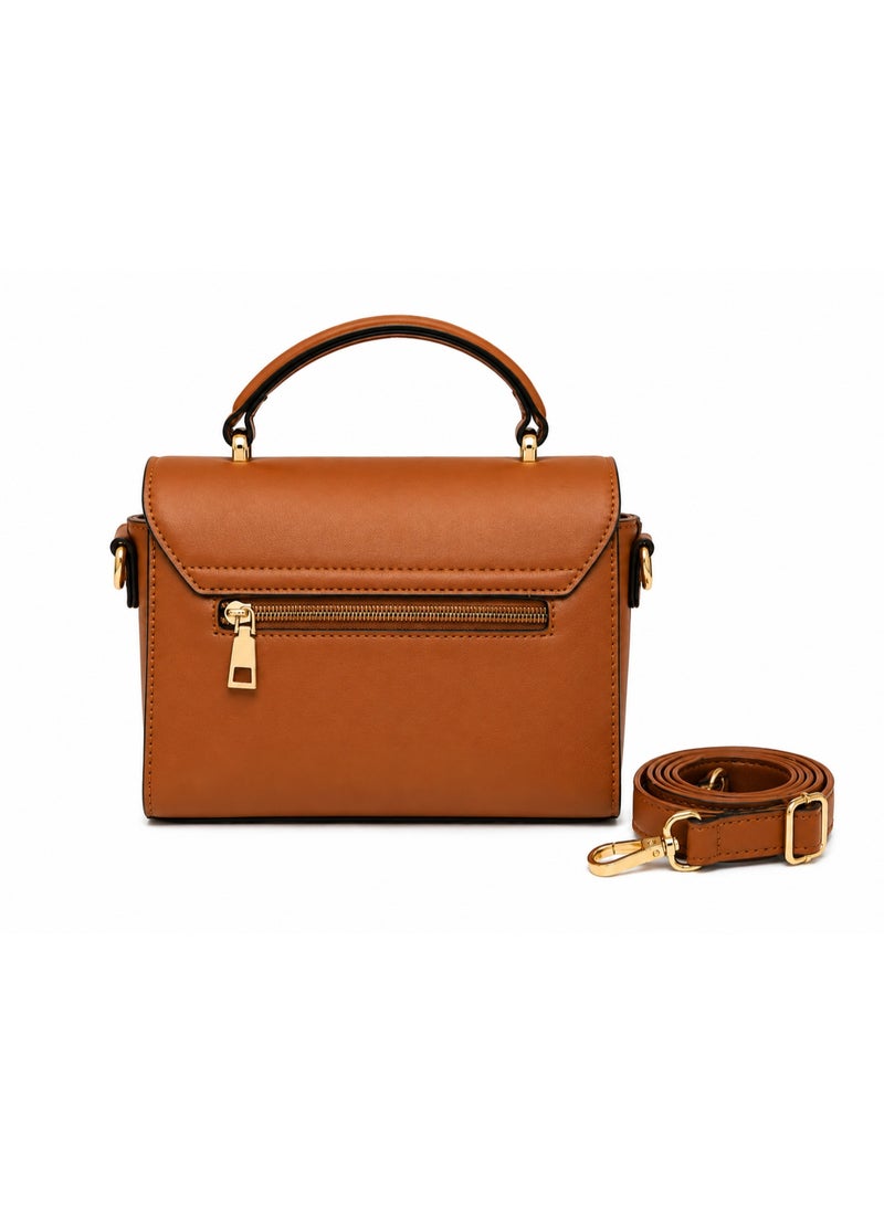 Kanaz "Classic Queen" Women's Handbag – Elegant Crossbody Shoulder Bag with Luxury Gold Hardware & Adjustable Strap, Structured Fashion Purse - Image 5