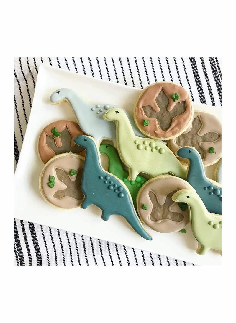 Excefore Dinosaur Cookie Cutter Set – 10 Pcs Biscuit Cutter Stainless Steel Mould dinosaur crafts cookie cutter set for kids for DIY Fondant Dough Sugarcraft Pastry Cake Decoration - Image 2